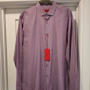 Hugo Boss Easton X Button down purple stripe 16.5 36/37 Sleeve